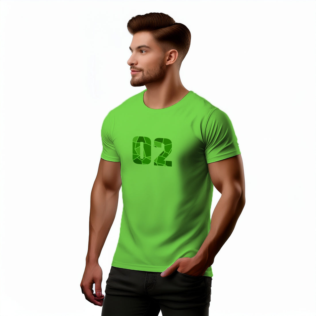 02 Number Men Unisex T-Shirt (Liril Green)