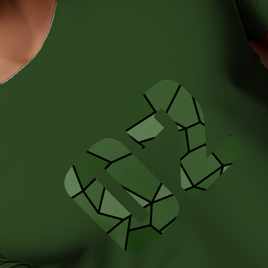 02 Number Men Unisex T-Shirt (Olive Green)