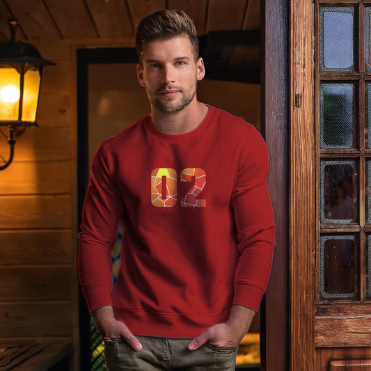 02 Number Unisex Sweatshirt (Red)