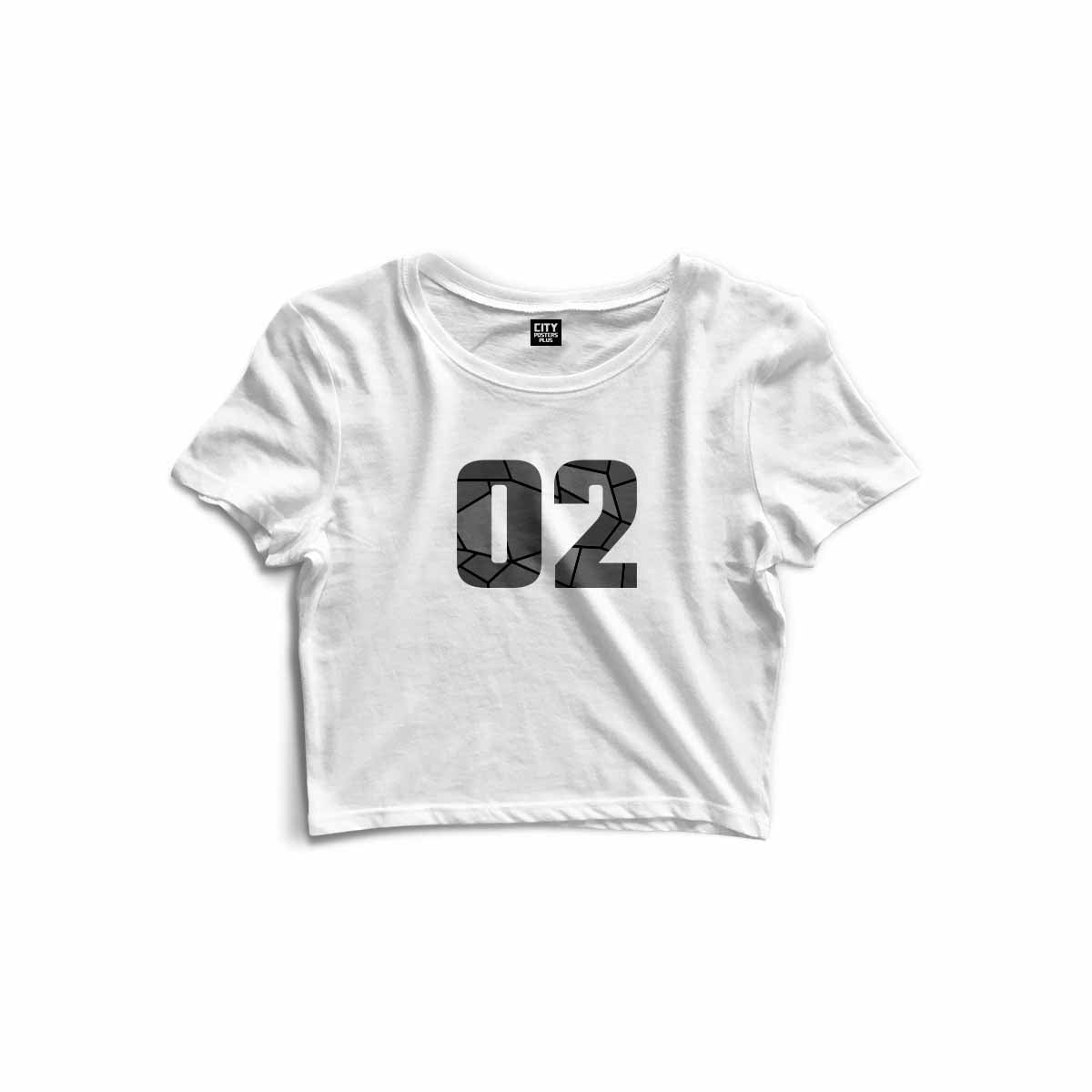 02 Number Women Crop Top (White)