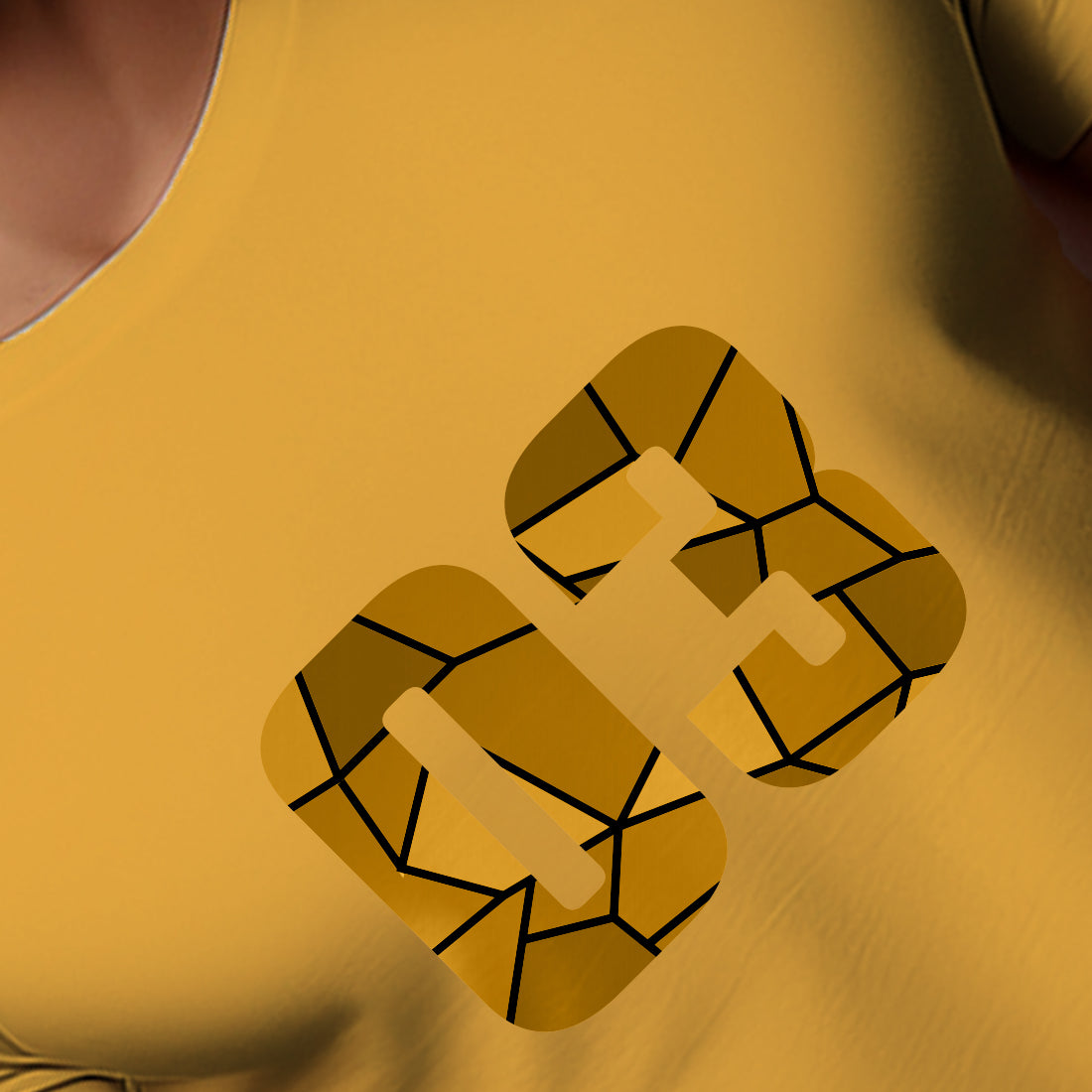 03 Number Men Unisex T-Shirt (Golden Yellow)