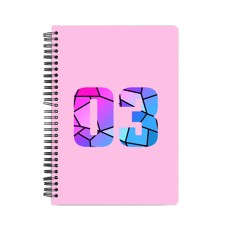 03 Number Notebook (Light Pink, A5 Size, 100 Pages, Ruled, 6 Pack)