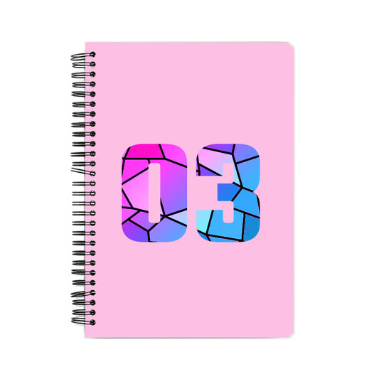 03 Number Notebook (Light Pink, A5 Size, 100 Pages, Ruled, 6 Pack)