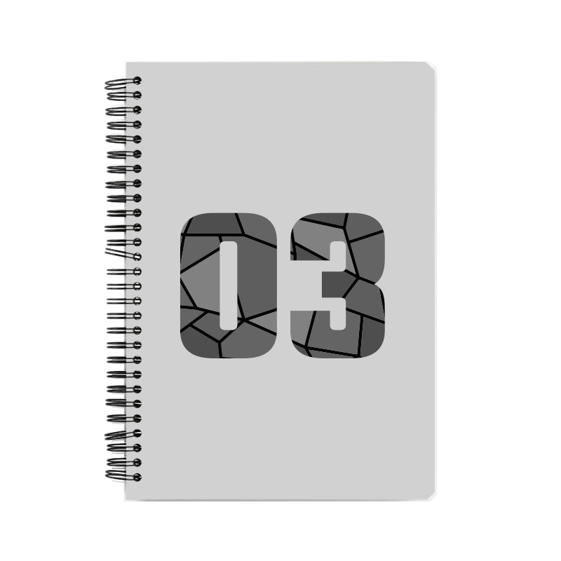 03 Number Notebook (Melange Grey, A5 Size, 100 Pages, Ruled, 6 Pack)