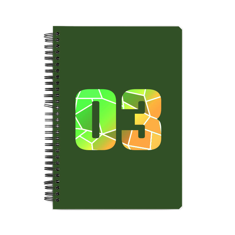 03 Number Notebook (Olive Green, A5 Size, 100 Pages, Ruled, 6 Pack)