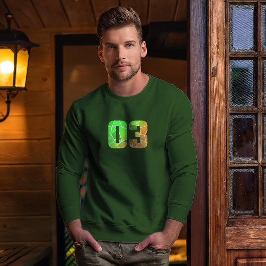 03 Number Unisex Sweatshirt (Olive Green)