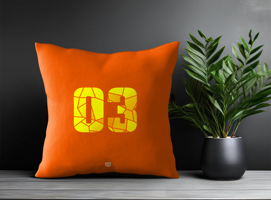 03 Number Pillow Case (Orange)