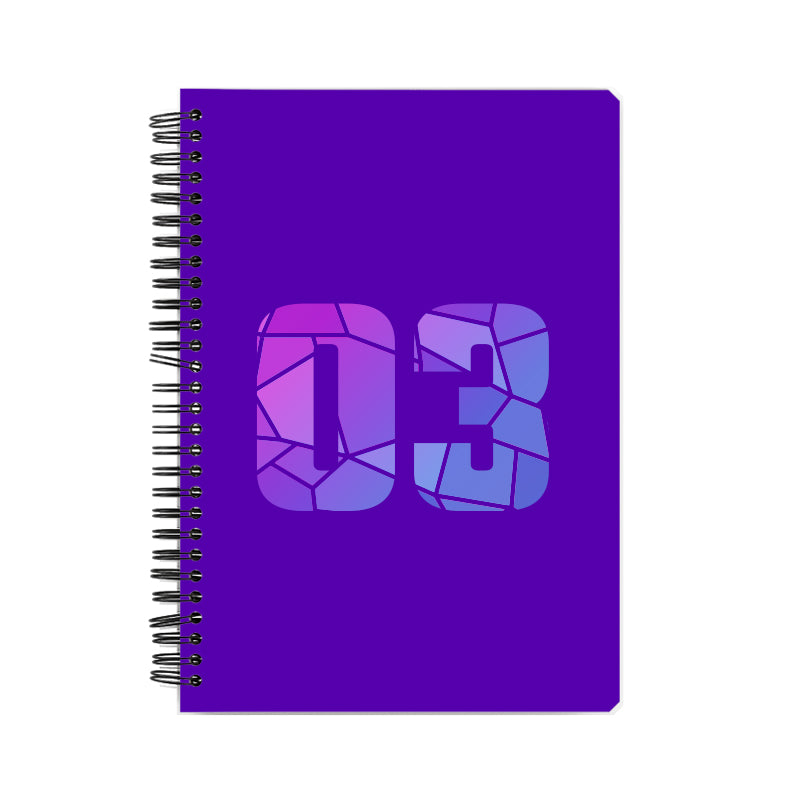 03 Number Notebook (Purple, A5 Size, 100 Pages, Ruled, 6 Pack)