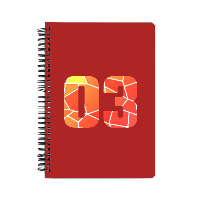 03 Number Notebook (Red, A5 Size, 100 Pages, Ruled, 6 Pack)