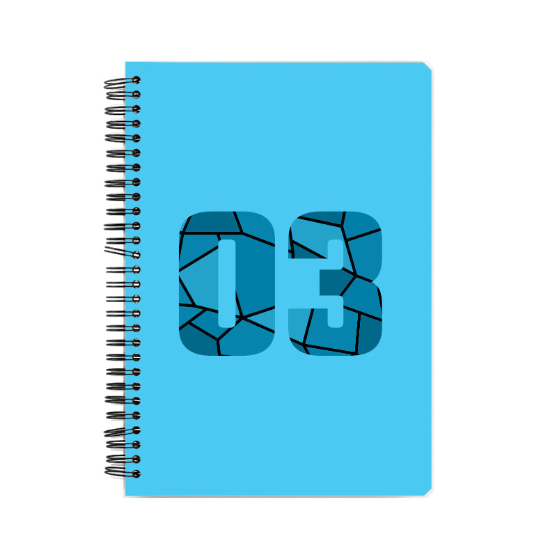 03 Number Notebook (Sky Blue, A5 Size, 100 Pages, Ruled, 6 Pack)