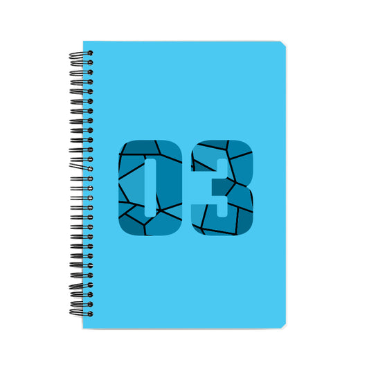 03 Number Notebook (Sky Blue, A5 Size, 100 Pages, Ruled, 6 Pack)