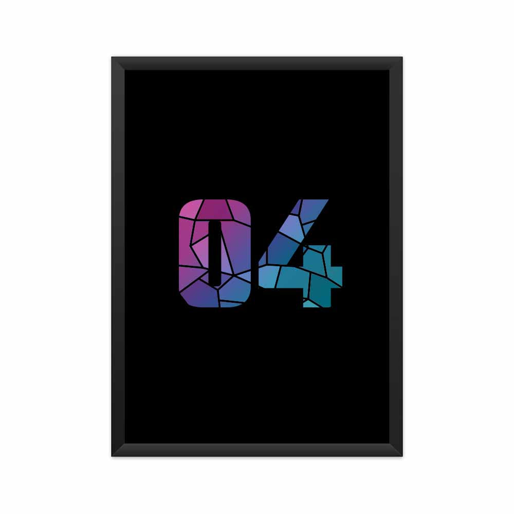 04 Number Framed Poster