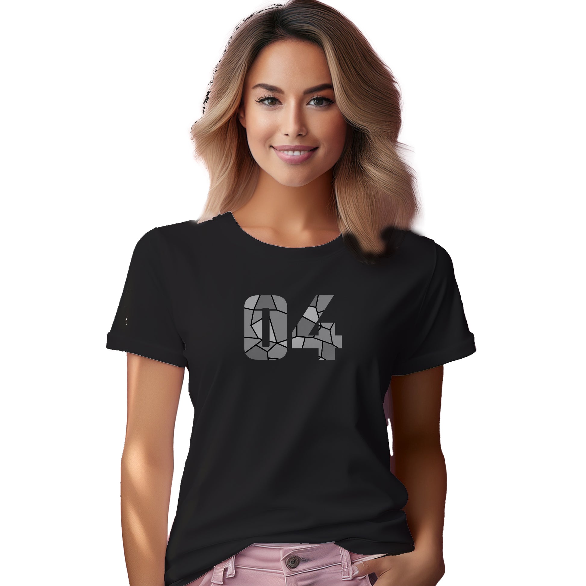 04 Number Women T-Shirt (Black)
