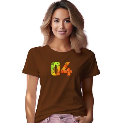 04 Number Women T-Shirt (Brown) | Stylish Numeric Graphic Tee
