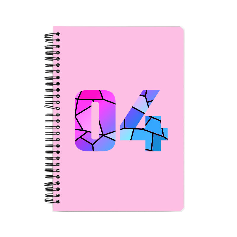 04 Number Notebook (Light Pink, A5 Size, 100 Pages, Ruled, 6 Pack)