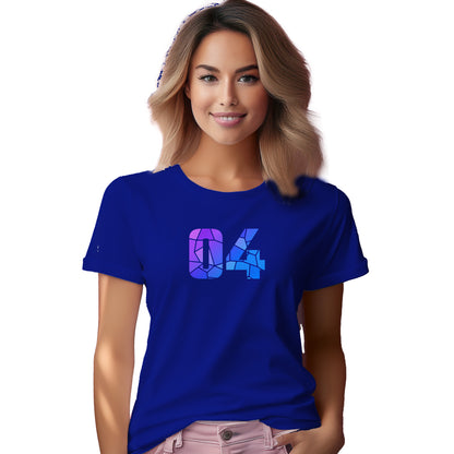 04 Number Women T-Shirt (Royal Blue) | Stylish Numeric Graphic Tee
