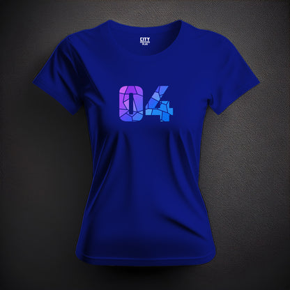 04 Number Women T-Shirt (Royal Blue) | Stylish Numeric Graphic Tee