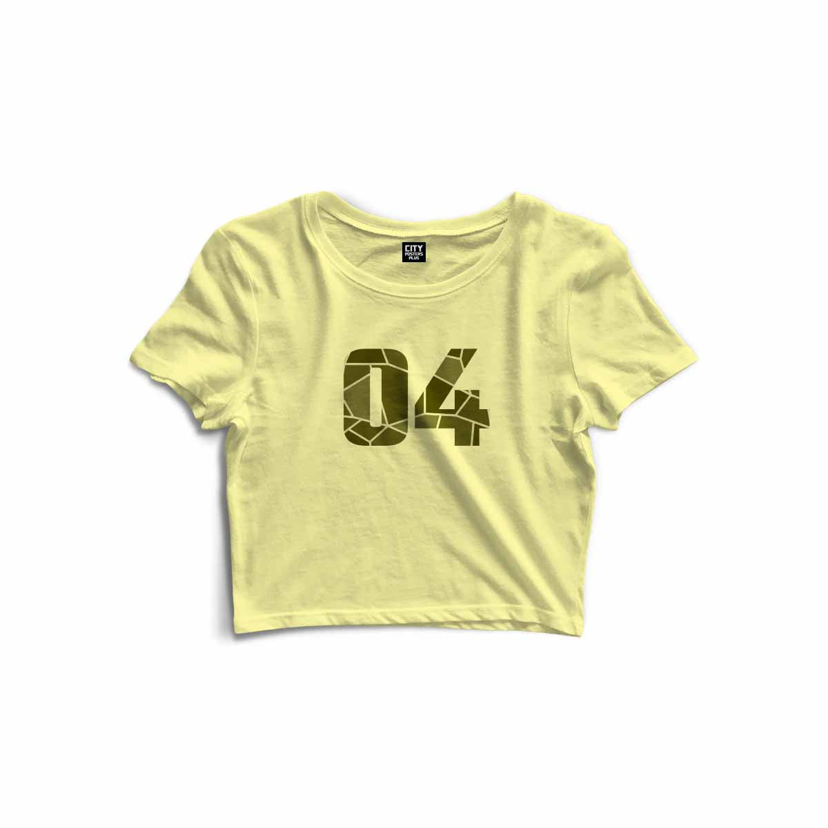 04 Number Women Crop Top (Butter Yellow)