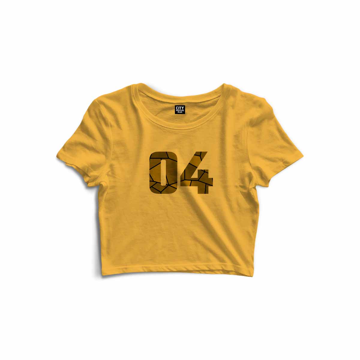 04 Number Women Crop Top (Golden Yellow)