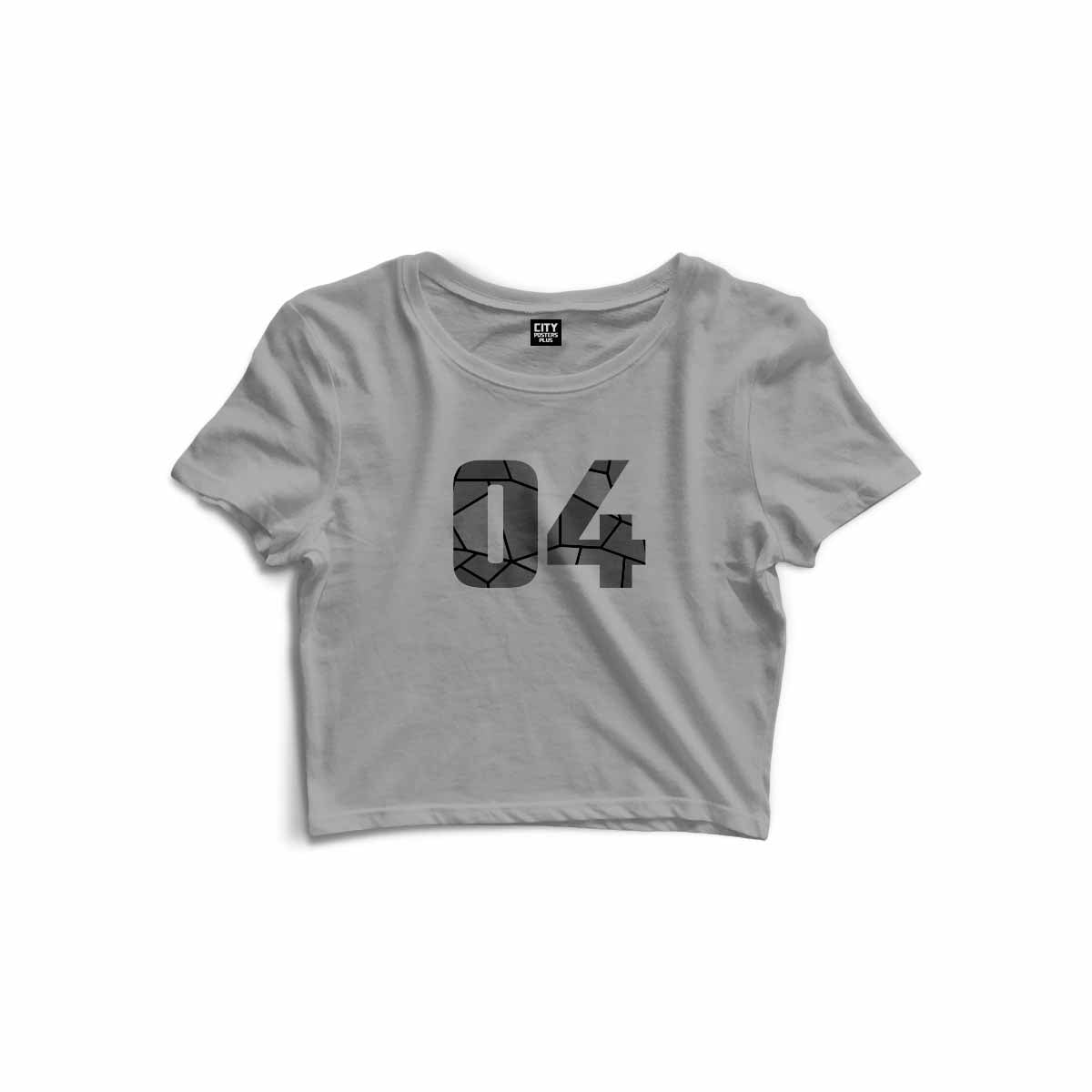 04 Number Women Crop Top (Melange Grey)