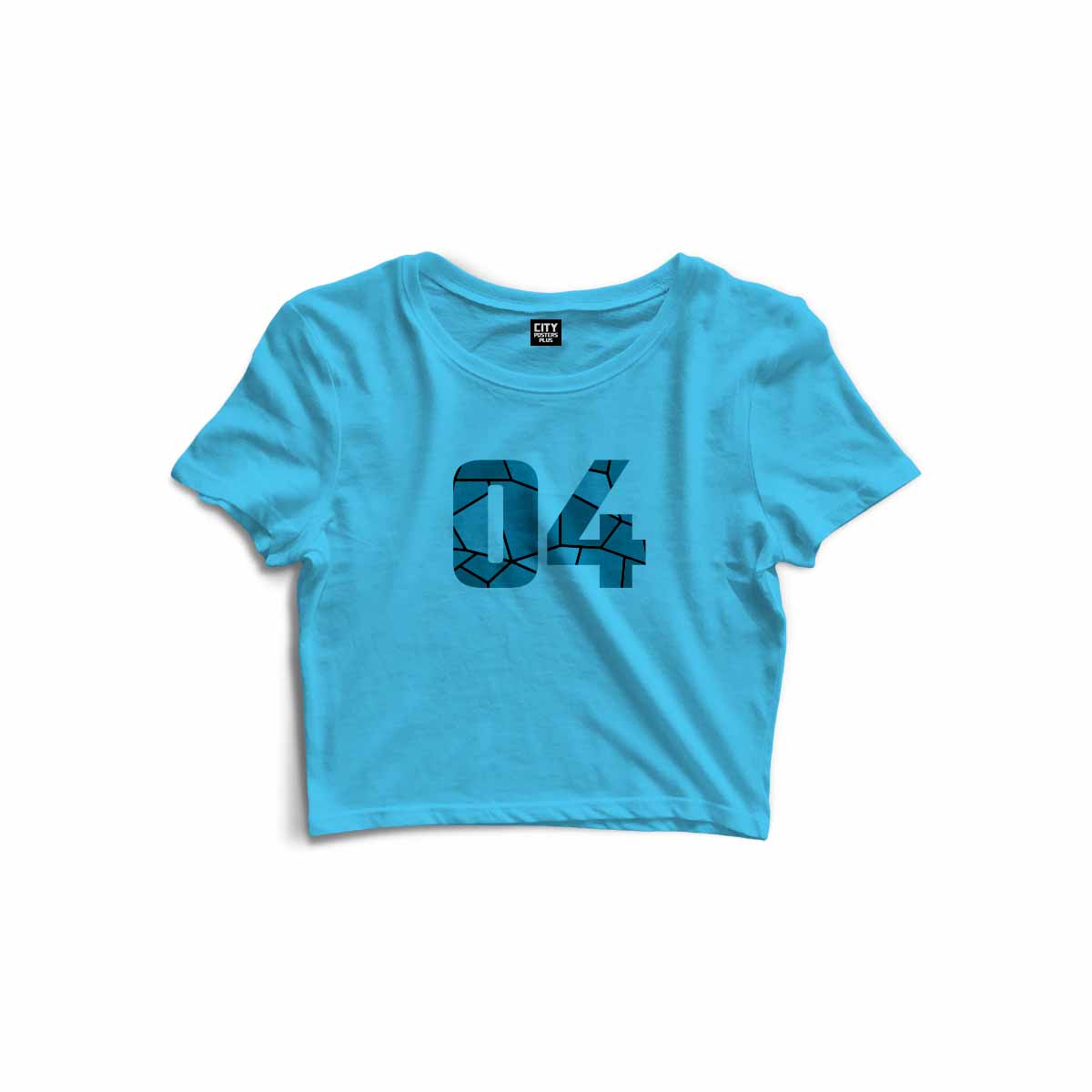 04 Number Women Crop Top (Sky Blue)