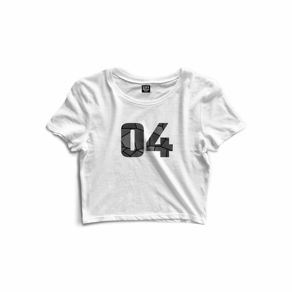 04 Number Women Crop Top (White)