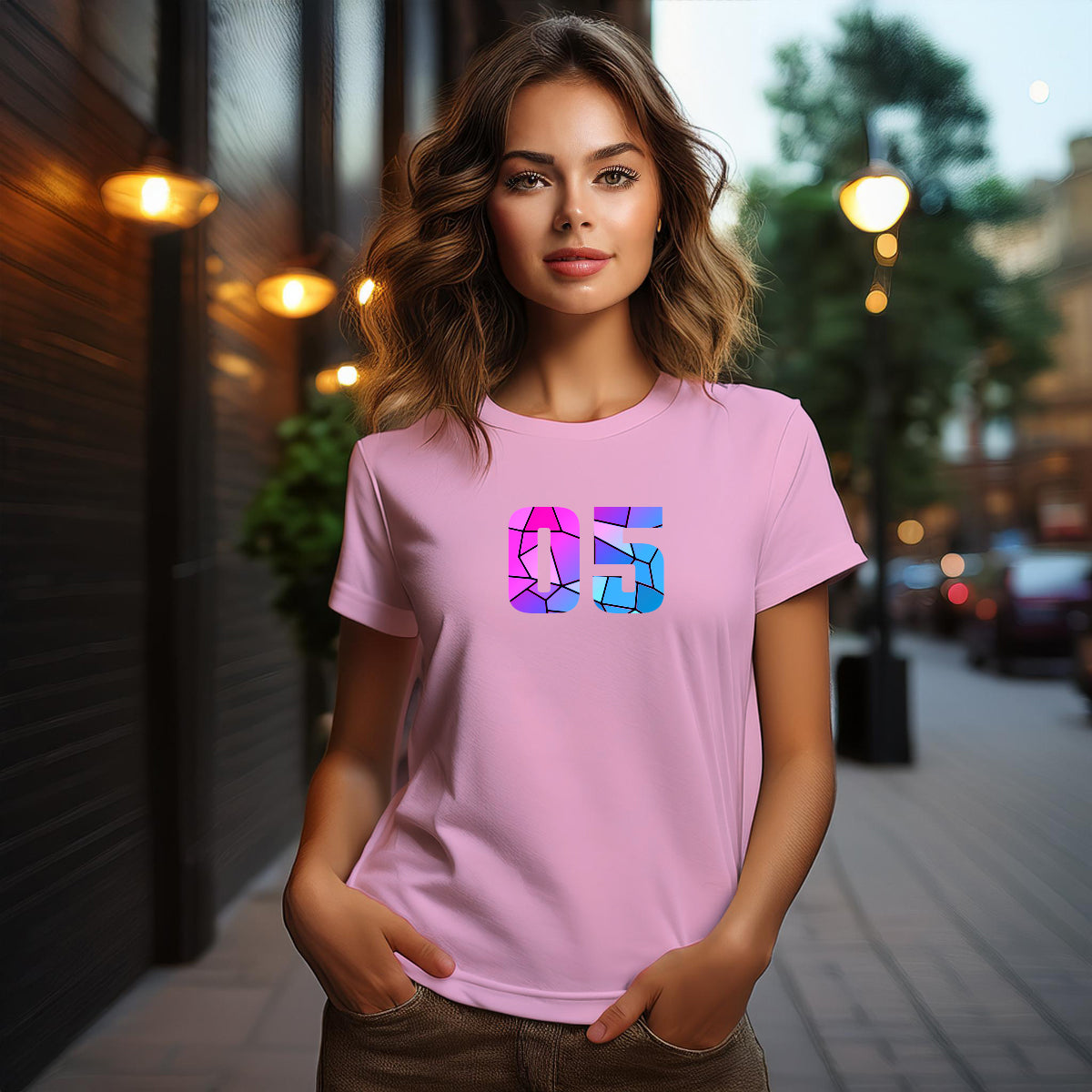 05 Number Women's T-Shirt (Light Pink)