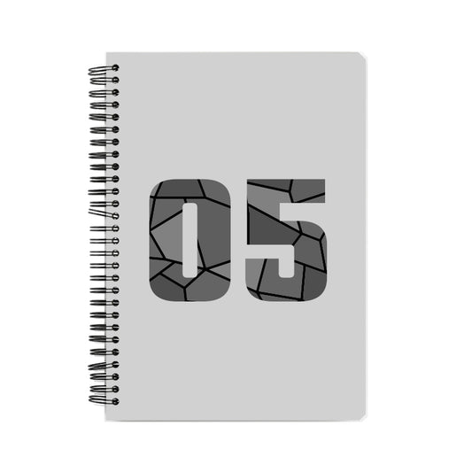 05 Number Notebook (Melange Grey, A5 Size, 100 Pages, Ruled, 6 Pack)