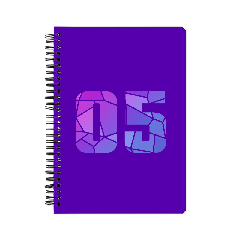 05 Number Notebook (Purple, A5 Size, 100 Pages, Ruled, 6 Pack)