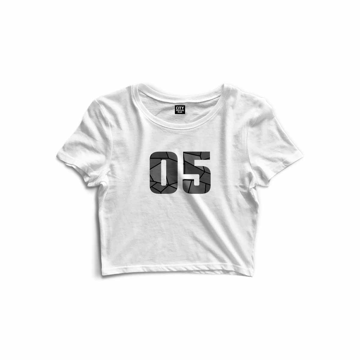 05 Number Women Crop Top (White)