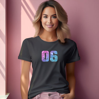 06 Number Women T-Shirt (Charcoal Grey) | Stylish Numeric Graphic Tee
