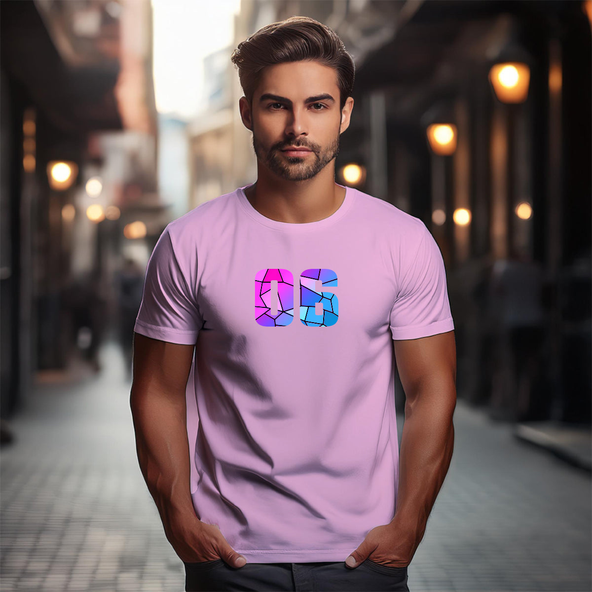 06 Number Unisex T-Shirt (Light Pink)