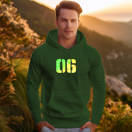 06 Number Unisex Hoodie (Olive Green)