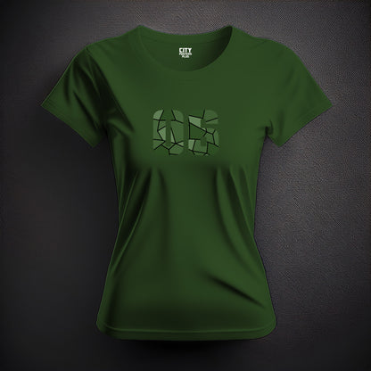 06 Number Women T-Shirt (Olive Green) | Stylish Numeric Graphic Tee