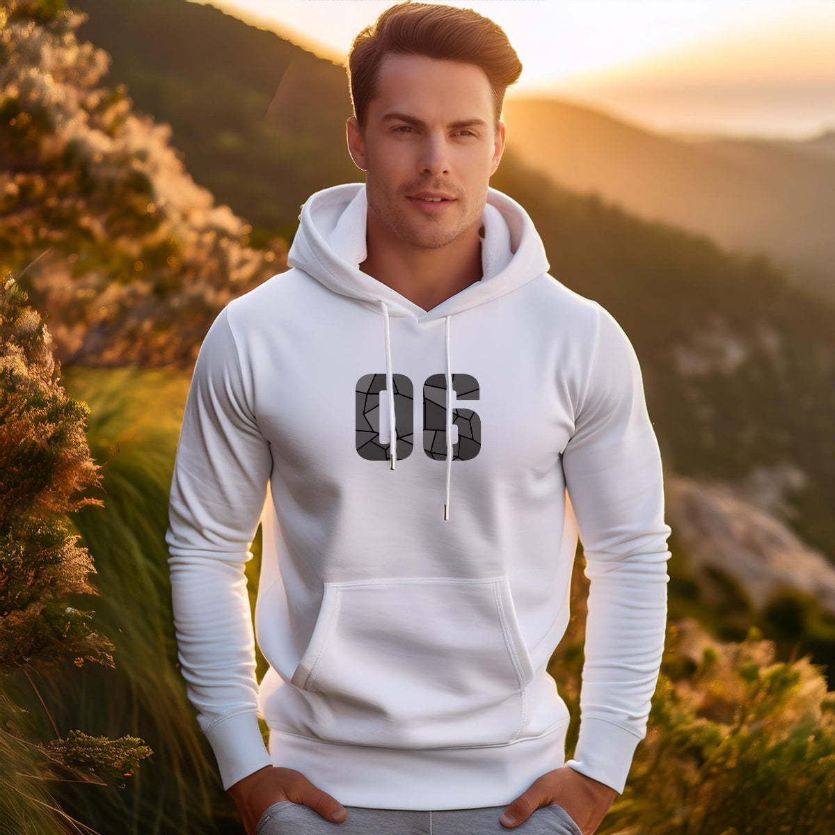 06 Number Unisex Hoodie (White)