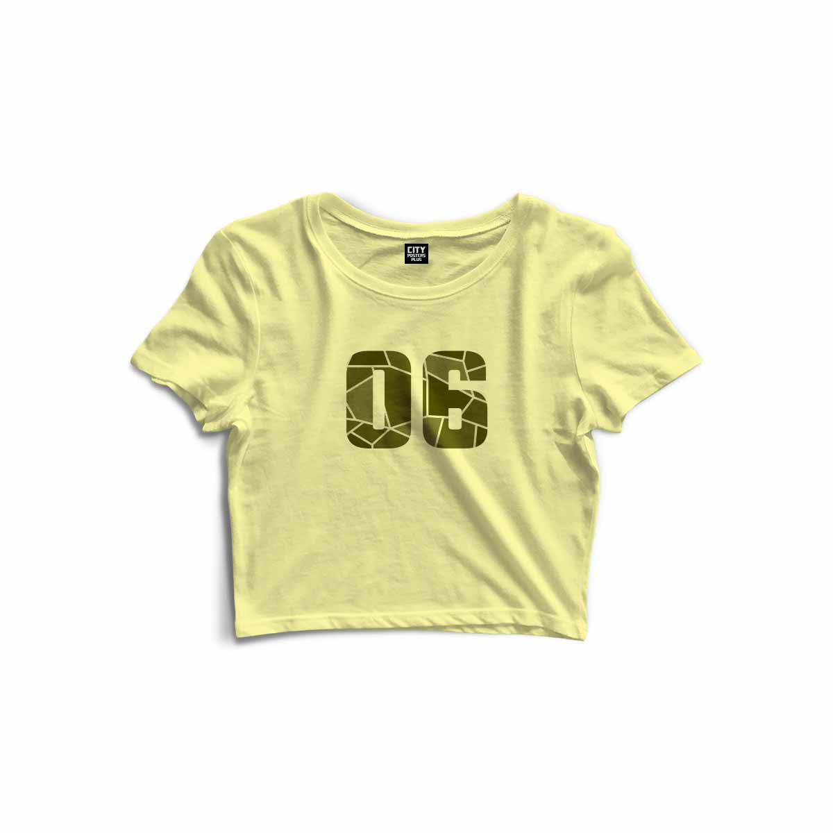 06 Number Women Crop Top (Butter Yellow)