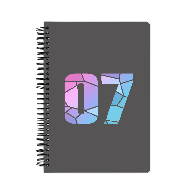 07 Number Notebook (Charcoal Grey, A5 Size, 100 Pages, Ruled, 6 Pack)