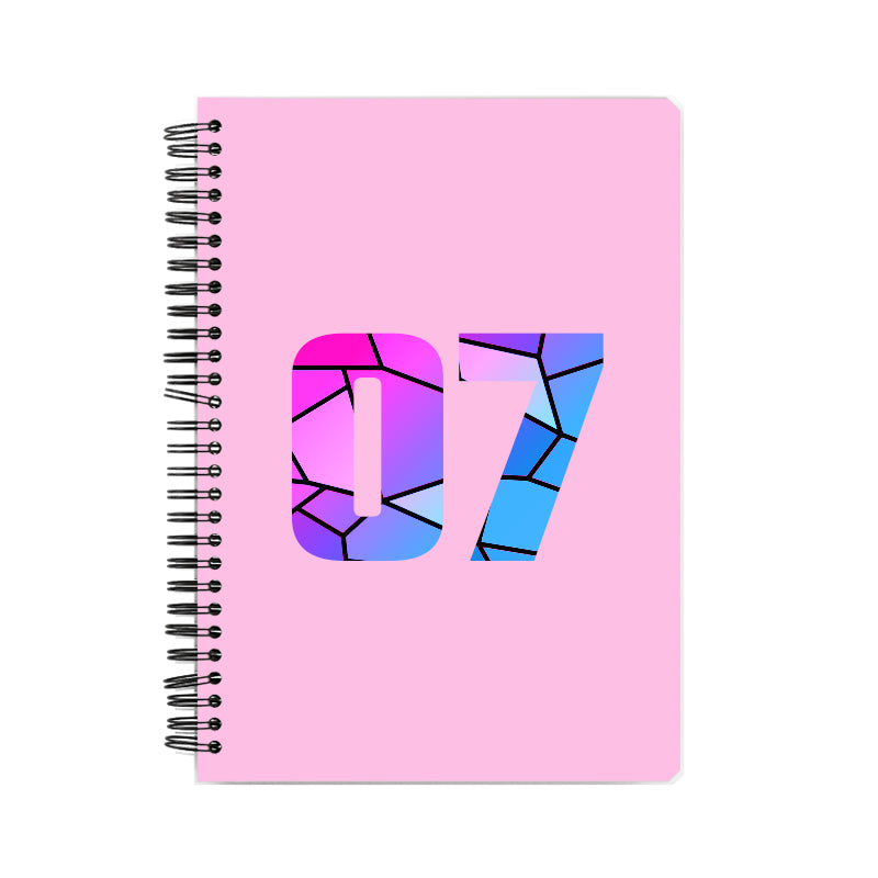 07 Number Notebook (Light Pink, A5 Size, 100 Pages, Ruled, 6 Pack)