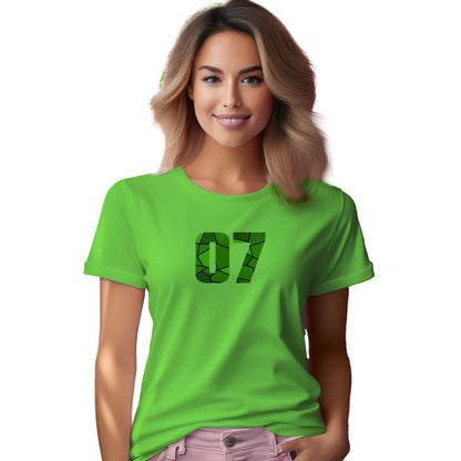 07 Number Women T-Shirt (Liril Green) | Stylish Numeric Graphic Tee
