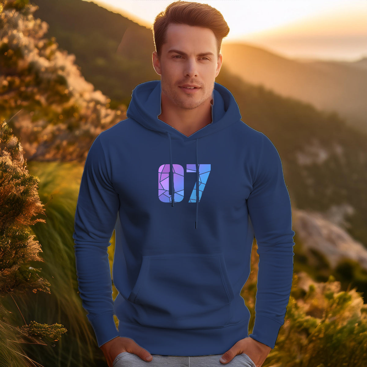 07 Number Unisex Hoodie (Navy Blue)