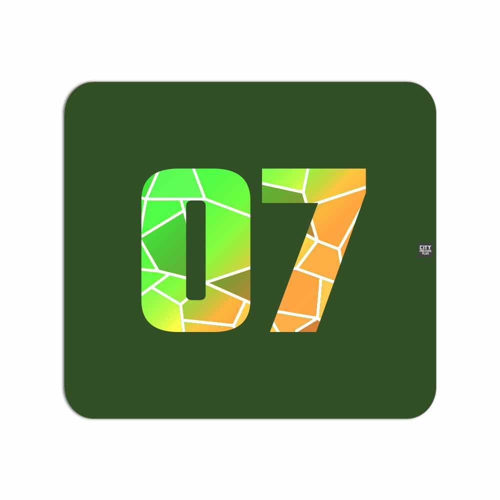 07 Number Mousepad (Olive Green)
