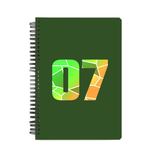 07 Number Notebook (Olive Green, A5 Size, 100 Pages, Ruled, 6 Pack)