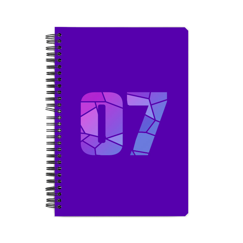 07 Number Notebook (Purple, A5 Size, 100 Pages, Ruled, 6 Pack)