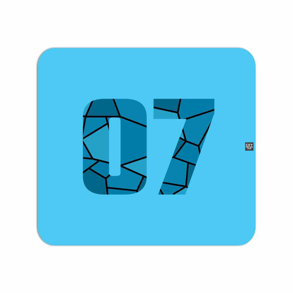07 Number Mousepad (Sky Blue)