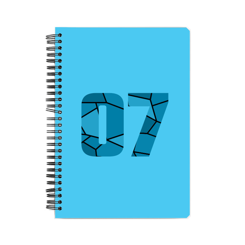 07 Number Notebook (Sky Blue, A5 Size, 100 Pages, Ruled, 6 Pack)