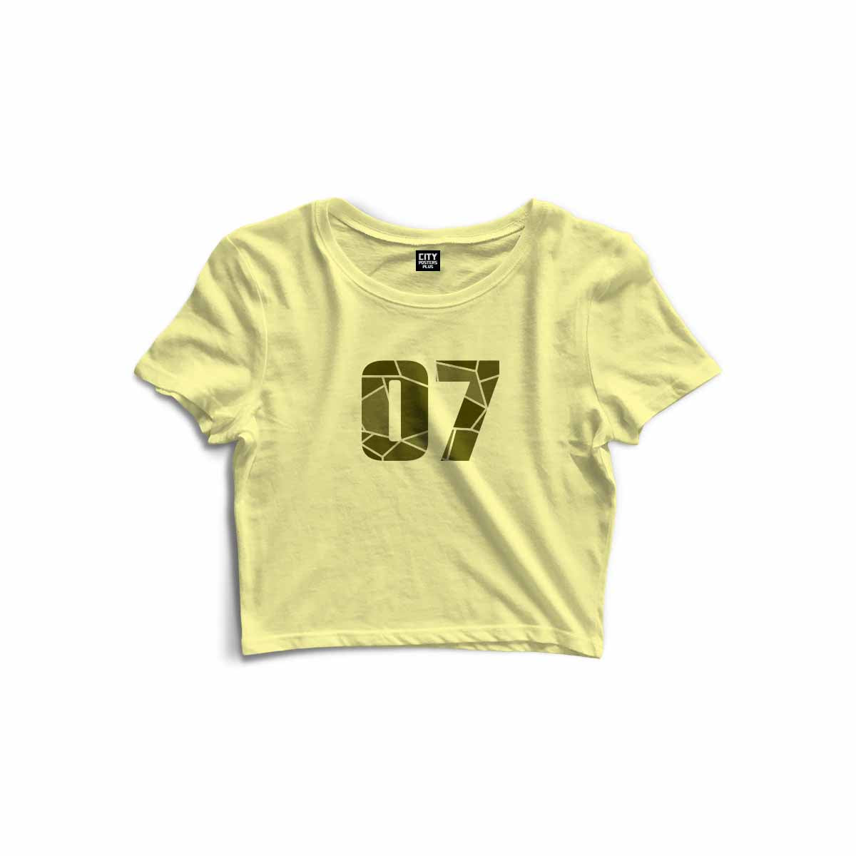 07 Number Women Crop Top (Butter Yellow)