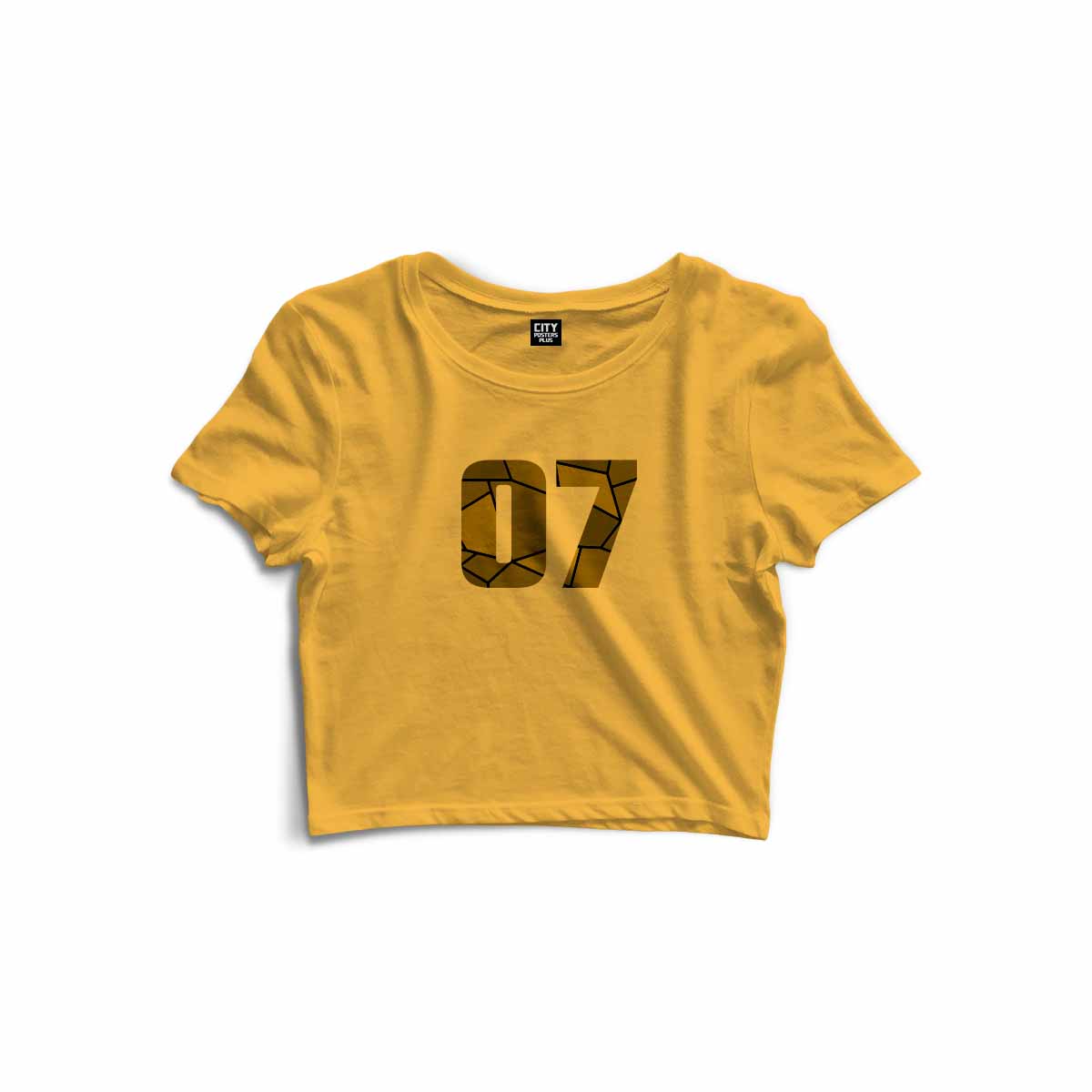 07 Number Women Crop Top (Golden Yellow)