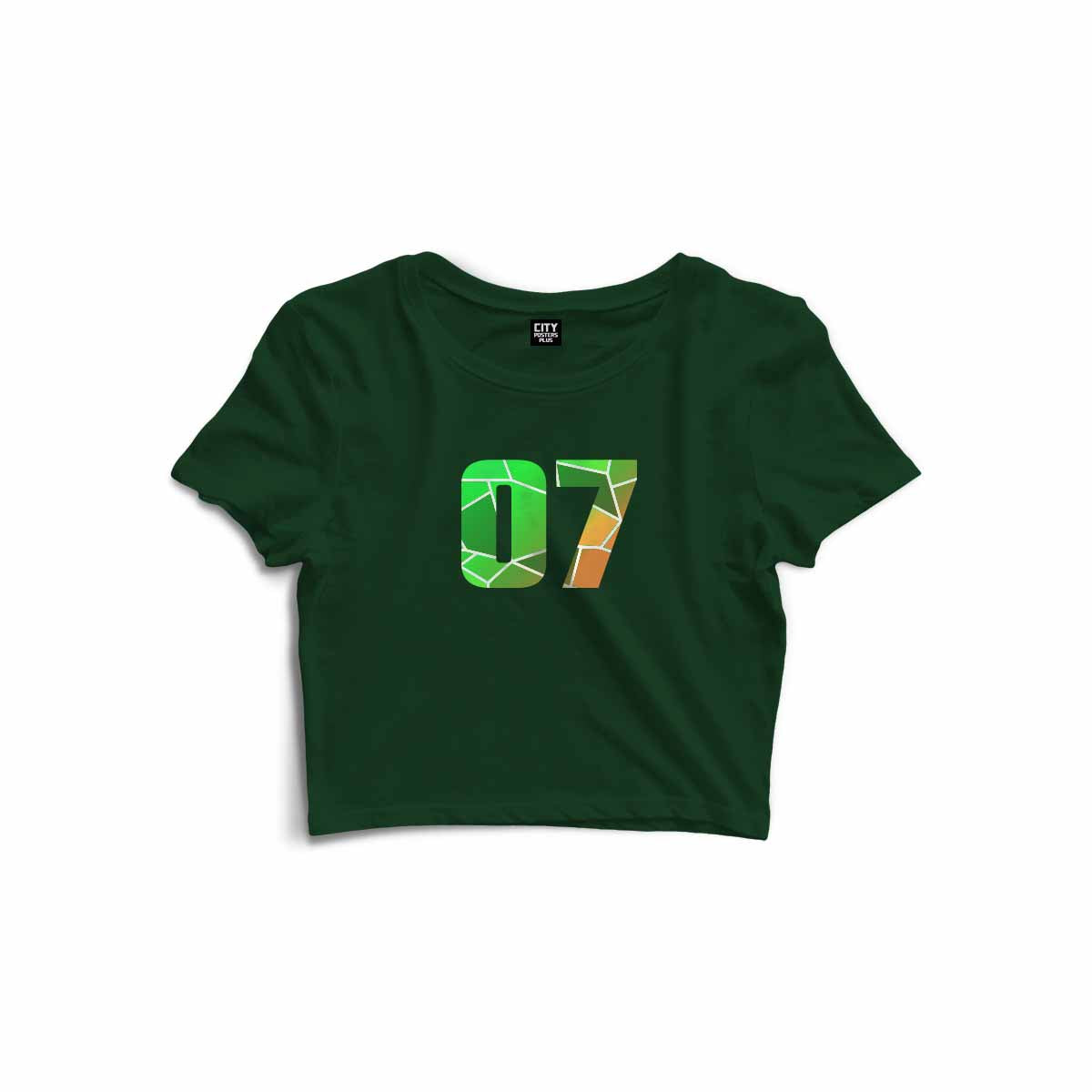 07 Number Women Crop Top (Olive Green)