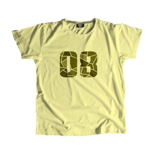 08 Number Men Unisex T-Shirt (Butter Yellow)