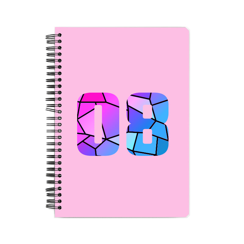 08 Number Notebook (Light Pink, A5 Size, 100 Pages, Ruled, 6 Pack)